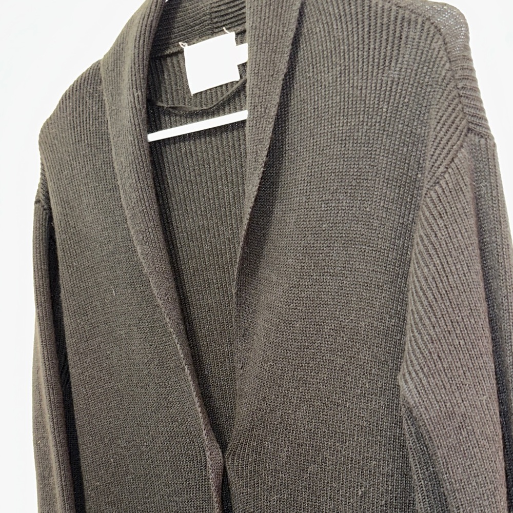 UGG Ribbed Black Knit Cardigan Wool Blend